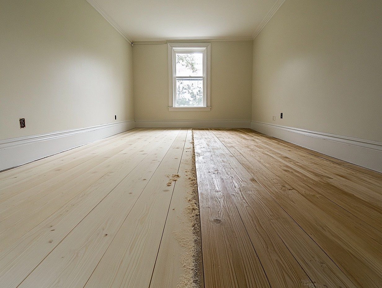 Hardwood floor refinishing and sanding in a Marin County home
